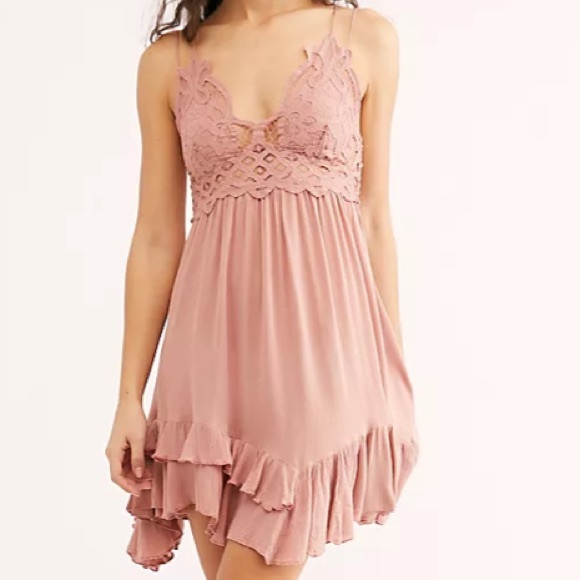 Small- 🆕Free People Adella Rose Slip Dress - Picture 1 of 4